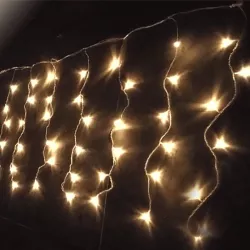 Sople 100 led białe ciepłe 25 równych zwisów na 5m kablu długość 0.4m - 8433325381288