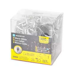 Sople 300 led białe ciepłe 75 równych zwisów na 15m kablu długość 0.4m - 8433325382230