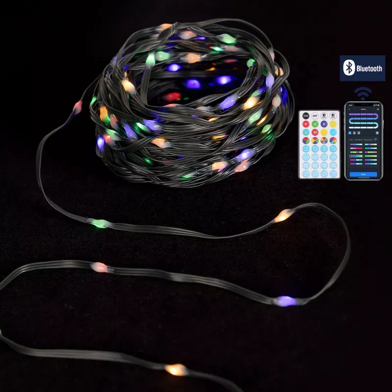 Lampki choinkowe 10m taśma led RGBIC serowarnie z aplikacji lub pilota - 8433325412371