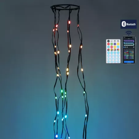 Lampki choinkowe 10x1.5m 150 RGBIC serowarnie z aplikacji lub pilota - 8433325412944