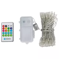 Lampki choinkowe ciepłe 10m z pozytywką sznur 100 led na baterie pilot - 8433325501303