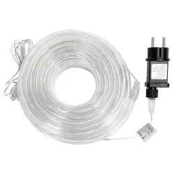 Wąż led 15mb kolorowy sznur 300 led RGBY Φ10mm z zasilaczem 8 funkcji - 8433325003128