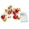 Lampki choinkowe 2m/20led bombki gwiazdki złote i czerwone na baterie - 8433325413637