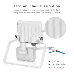 LED Ultracienki reflektor z czujnikiem biały 10W Odlewanie - 8433325202590