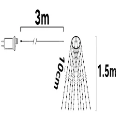 Lampki choinkowe 10x1.5m 150 RGBIC serowarnie z aplikacji lub pilota - 8433325412944