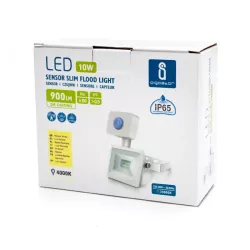 LED Ultracienki reflektor z czujnikiem biały 10W Odlewanie - 8433325202590