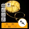Wąż led Φ5mm 10mb sznur 100 led biały ciepły z zasilaczem 8 funkcji - 8433325381363