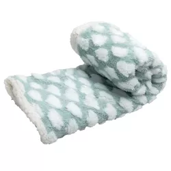 Koc 80x80cm ciepły włochacz dla psa lub kota z wzorem w chmurki roz S - 8719138072644