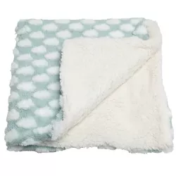 Koc 100x80cm ciepły włochacz dla psa lub kota z wzorem w chmurki roz L - 8719138072651