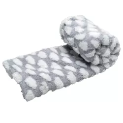 Koc 100x80cm ciepły włochacz dla psa lub kota z wzorem w chmurki roz L - 8719138072651