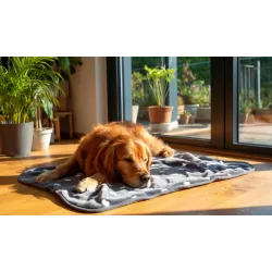 Koc 120x100 cm roz L ciepła mata dla psa lub kota z neuronalnym wzorem - 8719138072705