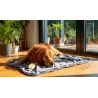 Koc 80x80 cm roz S ciepła mata dla psa lub kota z neuronalnym wzorem - 8719138072682