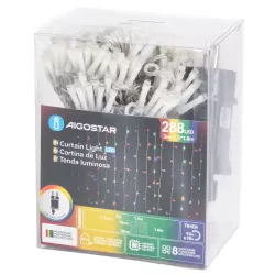 Kurtyna świetlna 1.5x1.8m 288 lampek led RGBY w 16 soplach 8 trybów - 8433325003883