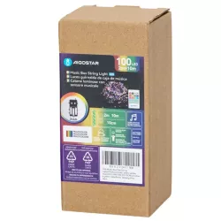 Lampki choinkowe 10m z pozytywką sznur 100 led RGBY na baterie pilot - 8433325501280