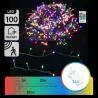 Lampki choinkowe 10m z pozytywką sznur 100 led RGBY na baterie pilot - 8433325501280