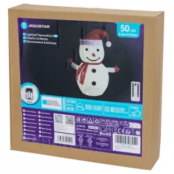 Bałwanek 0.7m składana dekoracja ogrodowa z pilotem na 3xAA zimna biel - 8433325501402