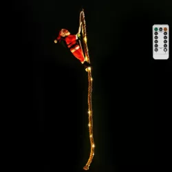 Mikołaj na linie 1.6m z podświetleniem 50 ciepłych led na 4xbaterie - 8433325000325