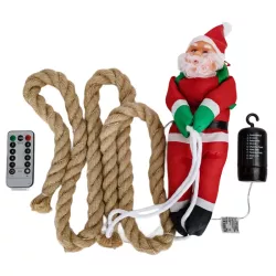 Mikołaj na linie 1.6m z podświetleniem 50 ciepłych led na 4xbaterie - 8433325000325
