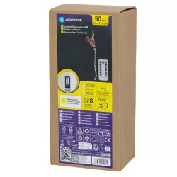 Mikołaj na linie 1.6m z podświetleniem 50 ciepłych led na 4xbaterie - 8433325000325