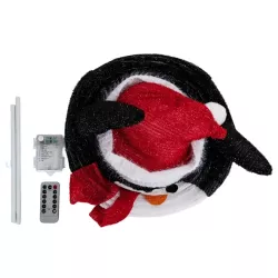 Składany pingwin 0.7m dekoracja ogrodowa z pilotem na 3xAA zimna biel - 8433325001957