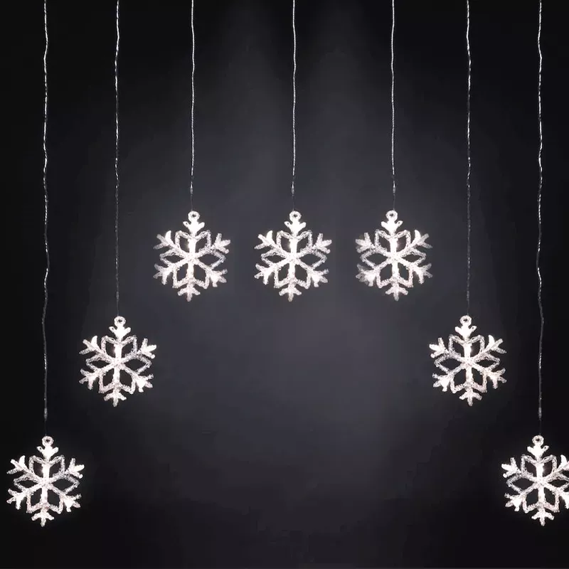 Kurtyna świetlna 7 zimnych gwiazdek 1x1.2m 8 trybów niskonapięciowa - 8433325003517