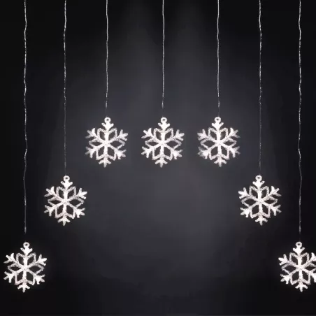 Kurtyna świetlna 7 zimnych gwiazdek 1x1.2m 8 trybów niskonapięciowa - 8433325003517