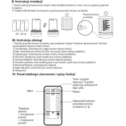 Mikołaj na linie 1.6m z podświetleniem 50 ciepłych led na 4xbaterie - 8433325000325