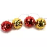Lampki choinkowe na 3 baterie AA świąteczne bombki złoty+czerwony - 8433325413699