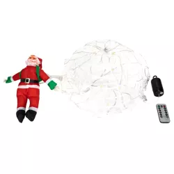 Mikołaj na świecącym spadochronie 40x60cm 144 ciepłych led na baterie - 8433325501365