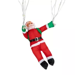 Mikołaj na świecącym spadochronie 40x60cm 144 ciepłych led na baterie - 8433325501365