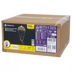 Mikołaj na świecącym spadochronie 40x60cm 144 ciepłych led na baterie - 8433325501365