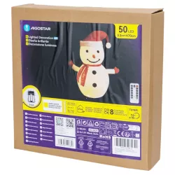 Bałwanek 0.7m składana dekoracja ogrodowa z pilotem na 3xAA ciepły - 8433325501389