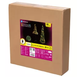 Składana choinka 120x40cm zielona komplet z ciepłymi lampkami 8 trybów - 8433325001841