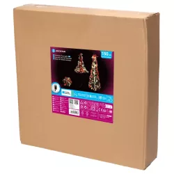 Składana choinka 180x60cm czerwono-złote dekoracje 8 trybów zimna biel - 8433325001988