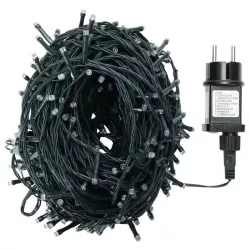 Sznur 20m 800 led zimnych lampek choinkowych Ip44 z zasilaczem - 8433325382018
