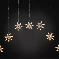 Kurtyna świetlna 7 ciepłych gwiazdek 1x1.2m 8 trybów niskonapięciowa - 8433325003531