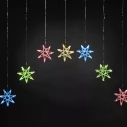 Kurtyna świetlna 7 kolorowych gwiazdek 1x1.2m 8 trybów niskonapięciowa - 8433325003555