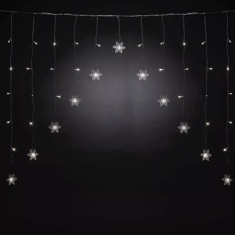 Kurtyna świetlna 11 zimnych gwiazdek 1x1.2m 8 trybów niskonapięciowa - 8433325003579