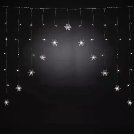 Kurtyna świetlna 11 zimnych gwiazdek 1x1.2m 8 trybów niskonapięciowa - 8433325003579