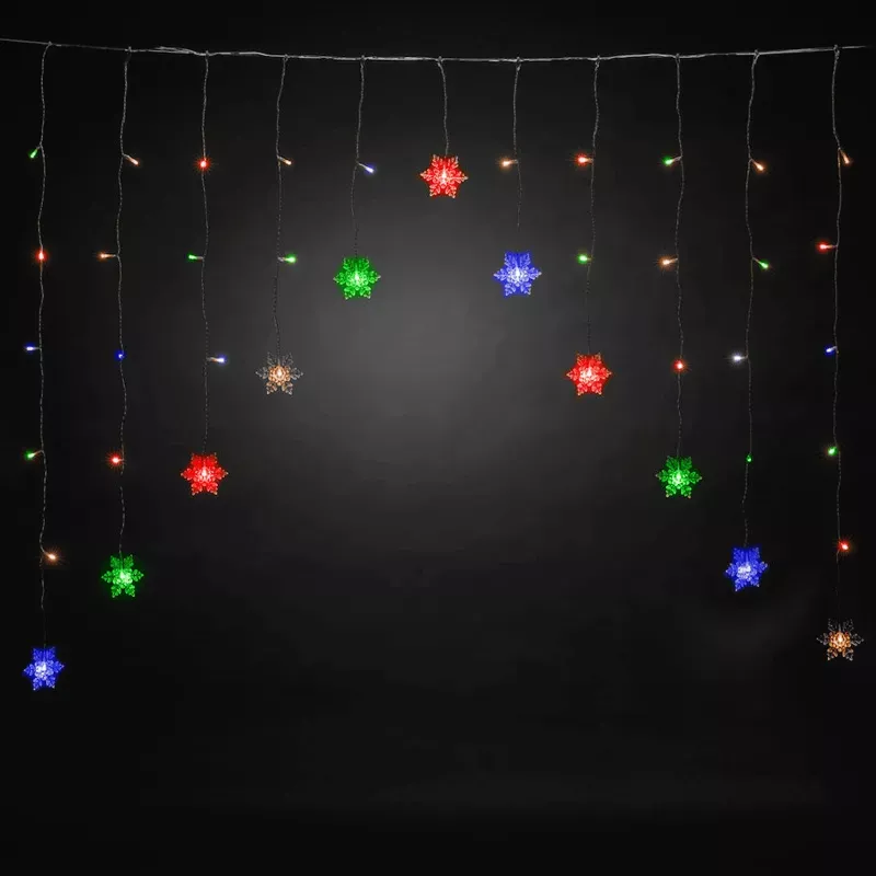 Kurtyna świetlna 16 barwnych zwisów 3x1.5m 8 trybów niskonapięciowa - 8433325003647