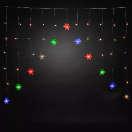 Kurtyna świetlna 16 barwnych zwisów 3x1.5m 8 trybów niskonapięciowa - 8433325003647