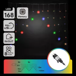 Kurtyna świetlna 16 barwnych zwisów 3x1.5m 8 trybów niskonapięciowa - 8433325003647