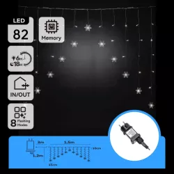 Kurtyna świetlna 11 zimnych gwiazdek 1x1.2m 8 trybów niskonapięciowa - 8433325003579
