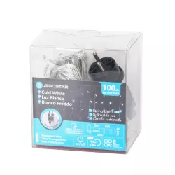 Kurtyna świetlna 5x0.4m 100 chłodnych lampek w 25 soplach 8 trybów - 8433325381271