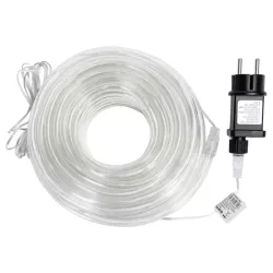 Wąż led 20 m kolorowy sznur 200 led RGBY Φ5mm z zasilaczem 8 funkcji - 8433325381387