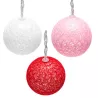 Bawełniane kule girlanda 10 biało-czerwonych kul 2m na 3 baterie - 8433325413378