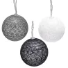 Bawełniane kule girlanda 10 szarych i białych kul 2 m dł. na baterie - 8433325413392