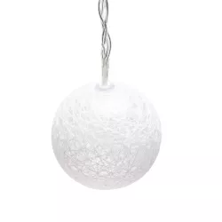 Bawełniane kule girlanda 10 białych lampek 2 m długości na baterie - 8433325413422