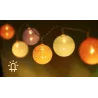 Bawełniane kule girlanda 10 kolorowych lampek 90cm długości na baterie-8433325208943