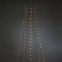 Lampki choinkowe 6 zwisów po 1.2 m 72 białe ciepłe led na 3 baterie AA - 8433325413477